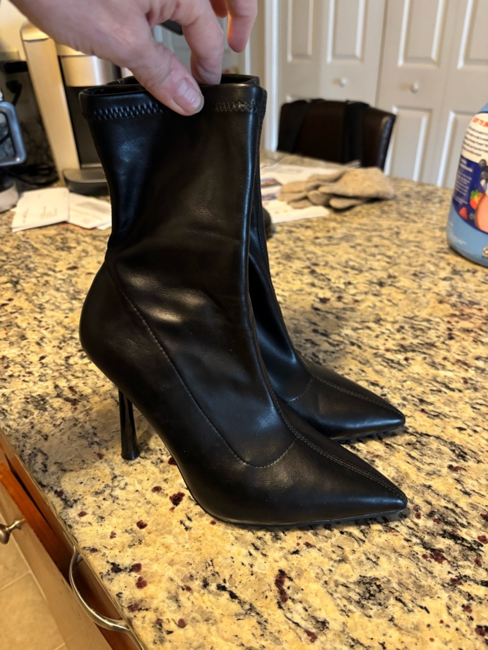 Forever 21 Black Pointed Stiletto Sock Booties